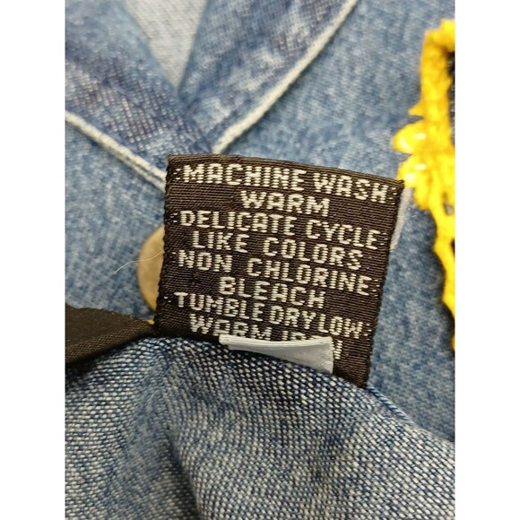 Blue Denim Jean Jumper Cottagecore Embroidery Buttons Modest Dress Size M.  - Picture 12 of 12